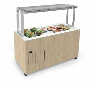 Стол шведский охлажд. Enofrigo DOGE ISOLA SVT FISSA QPRF 1400 свет.дуб, сквозной отсек