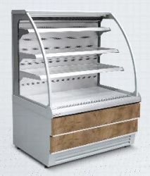Витрина кондитерская Es system k Carina 02 Self открытая 1,0 дуб крафт табачный,серебро