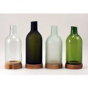ПОДСВЕЧНИК D8См H18,5См, плафон глянцевый, стекло/ясень, серия Re (Recycle), цвет бутылочный Re-Ch-