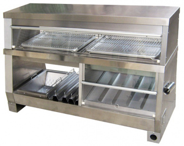 Витрина тепловая Kocateq DH 150 EW FF с секцией для картофеля фри, 2-х ярусная, с подсв.