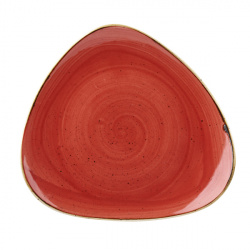 Купить тарелка мелкая треугольная 31,1см, без борта, stonecast, цвет berry red sbrstr121 – цена от завода, доставка до двери | RuOborudovanie.ru