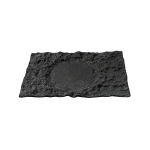 Блюдо сервировочное стеклянное ЛУНА черное 29Х18СМ, Crater Xglas-402