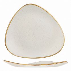 Купить тарелка мелкая треугольная 26,5см, без борта, stonecast, цвет barley white swhstr101 – цена от завода, доставка до двери | RuOborudovanie.ru