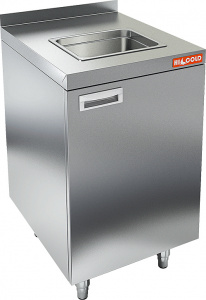 Модуль барный Hicold НБМСЗМ-4/7Б закрыт. с бортом, с мойкой (325х265х150), 400х700х850мм