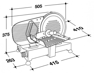 Слайсер RGV Lusso 275 A с диаметром ножа 275 мм, съемное точило 