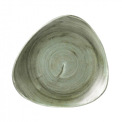 Купить тарелка мелкая треугольная 26,5см, без борта, stonecast patina, цвет burnished green pabgtr101 – цена от завода, доставка до двери | RuOborudovanie.ru
