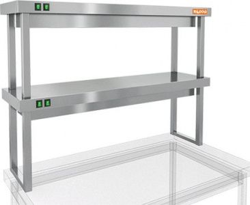 Полка тепловая Hicold TP2-12/3 двухярусная настольная (1200х300х800мм)
